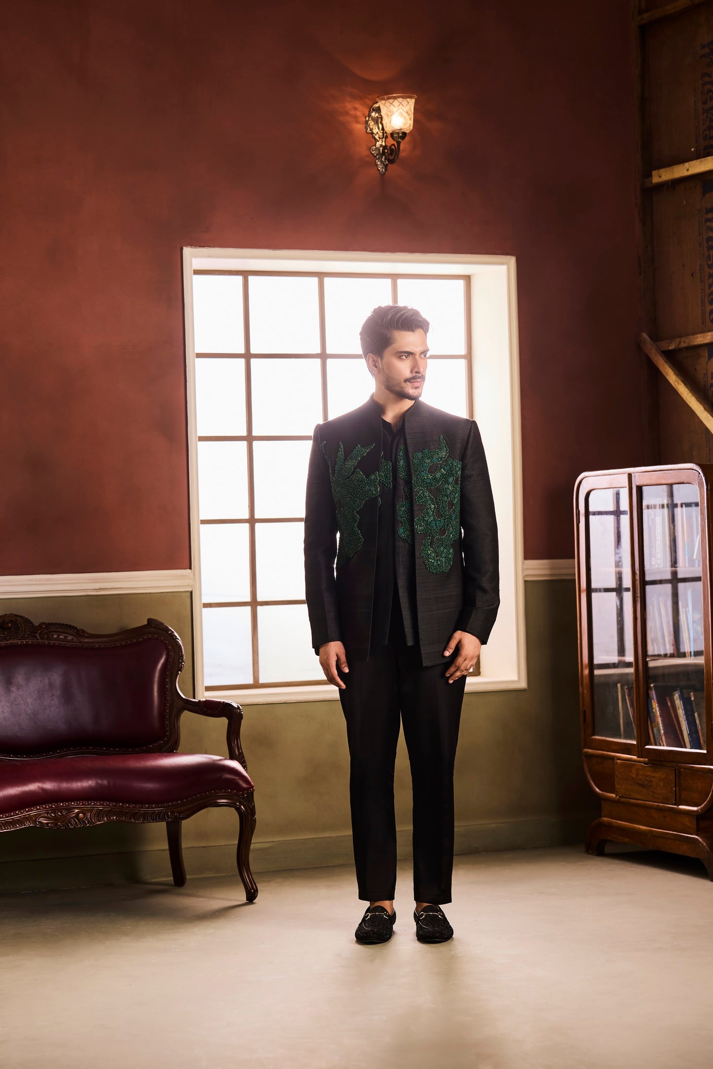 Ayushmaan Green Jacket Set