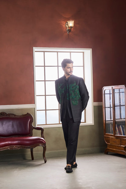 Ayushmaan Green Jacket Set