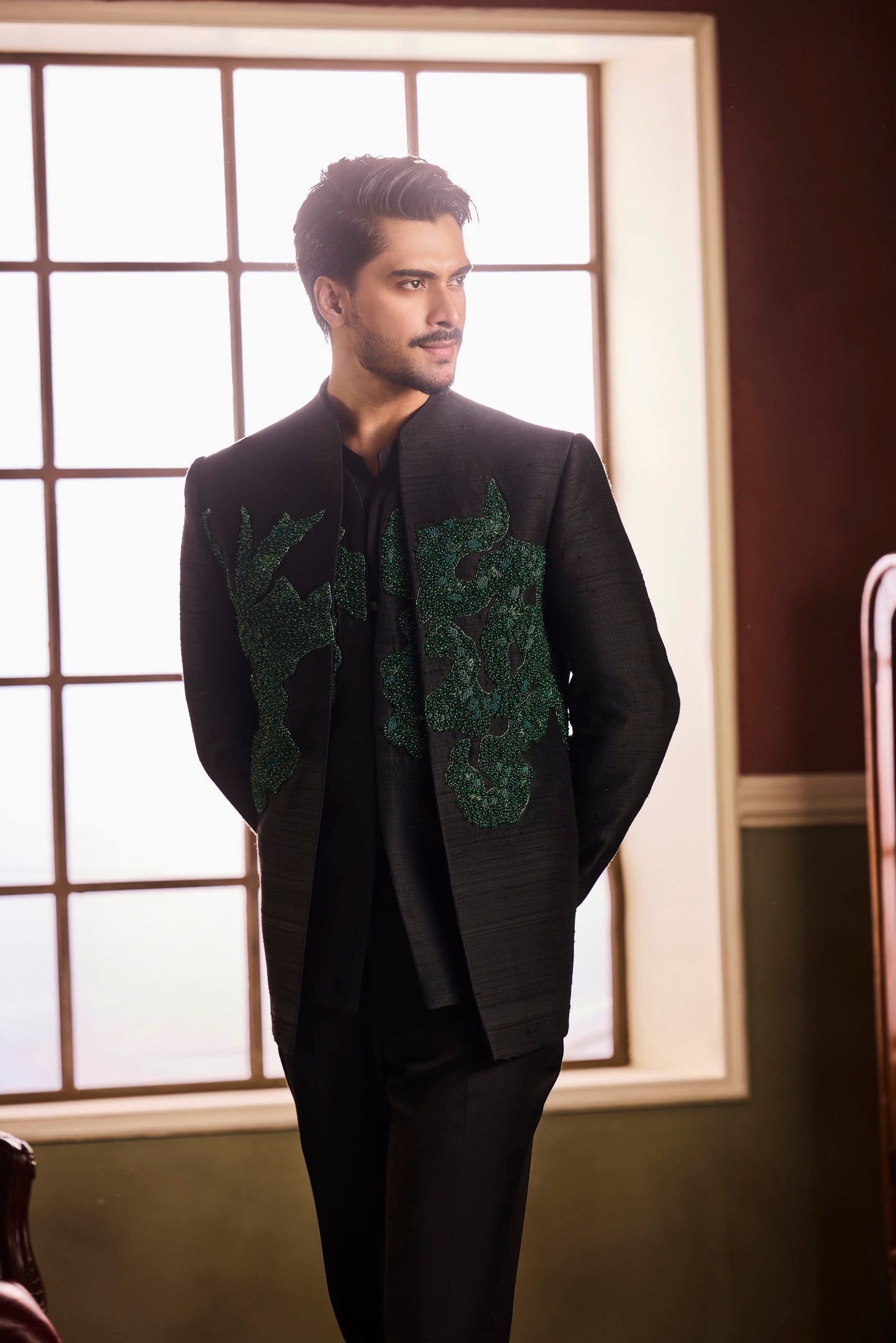 Ayushmaan Green Jacket Set