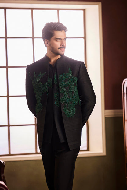 Ayushmaan Green Jacket Set