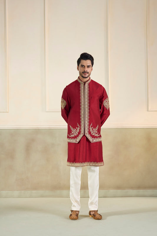 Regal Crimson Kurta